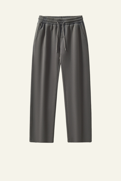 Men's Heavyweight Washed Fleece-lined  Straight-leg Pants.