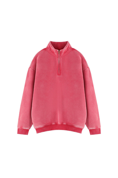 Unisex Fall Clothing Warm Vintage Half Zip Sweatshirt