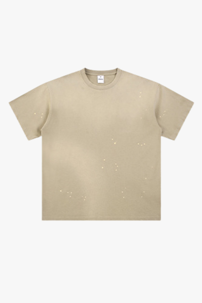 Men's 250g Cotton Distressed Loose Spray Wash Tee