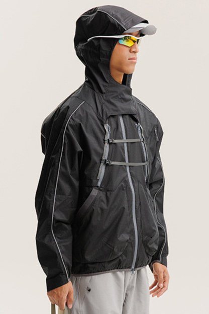 Unisex Outdoor American Cargo Hood Waterproof Hiking Jacket