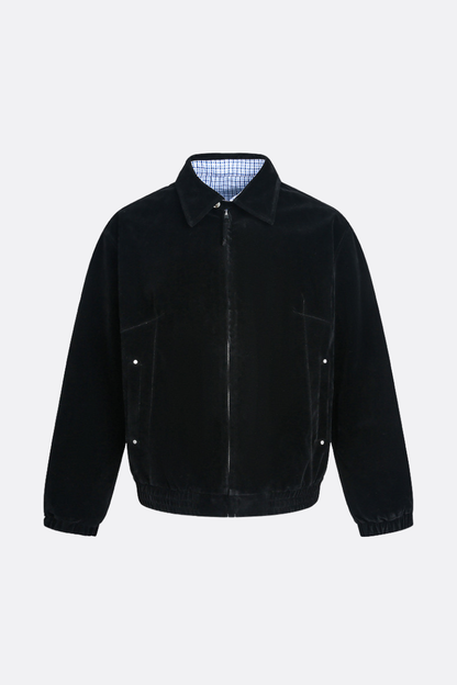 Unisex Spring Check Patchwork Barn Cleanfit Cropped Jacket