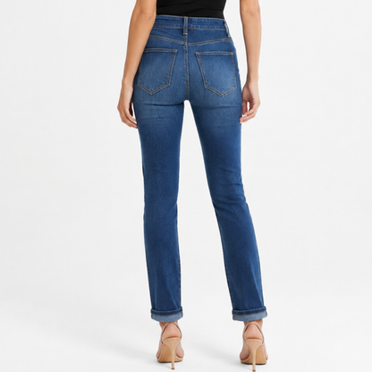 Women's High Waist Stretch Button Fly Skinny Jeans