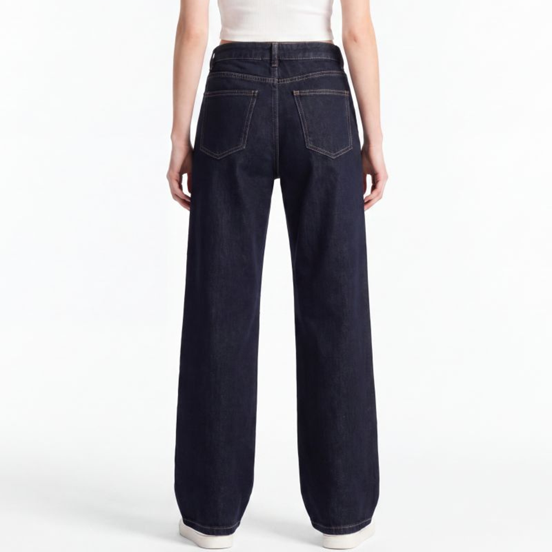 Women's Original Blue Wash High Waist Straight Leg Jeans