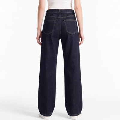 Women's Original Blue Wash High Waist Straight Leg Jeans
