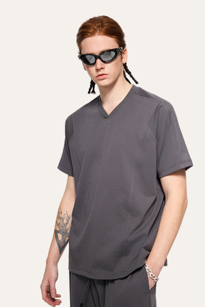 Men's Summer 240g Mesh V-Neck Breathable Tee
