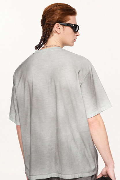 Men's Summer 160g Cotton Hand Painted Fade Loose Crew Tee