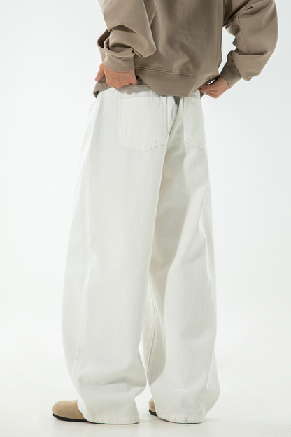 Men's Fall Retro High Street Washed Loose Straight Jeans