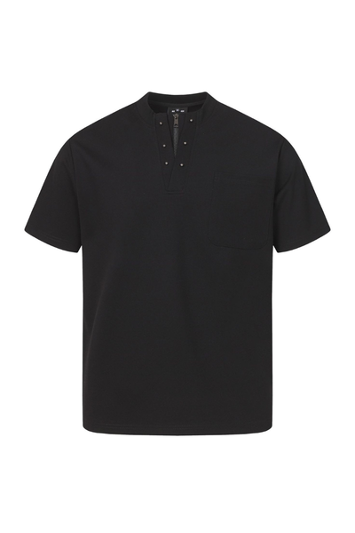 Men's Summer Cleanfit Zip Henley Button Solid Tee