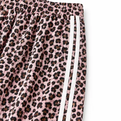 Women Fall Clothing Casual Leopard Stripe Wide Leg Pants