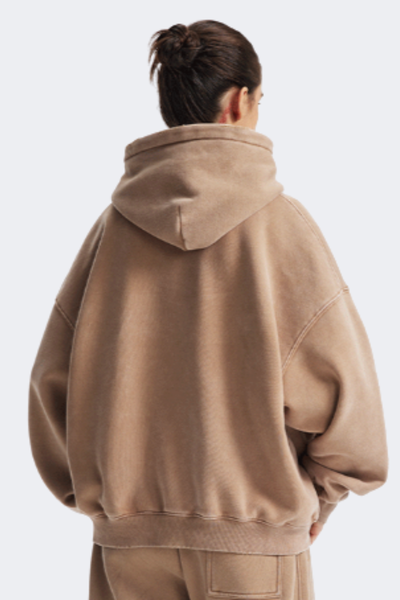 Women's Streetwear Vintage Washed Front Pocket Hooded