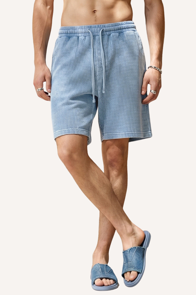 Men's Vintage Washed 5" Waffle Breathable Shorts - Old Money