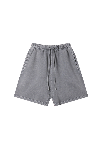 Unisex Spring Summer 360g Cotton Washed Drawstring Shorts