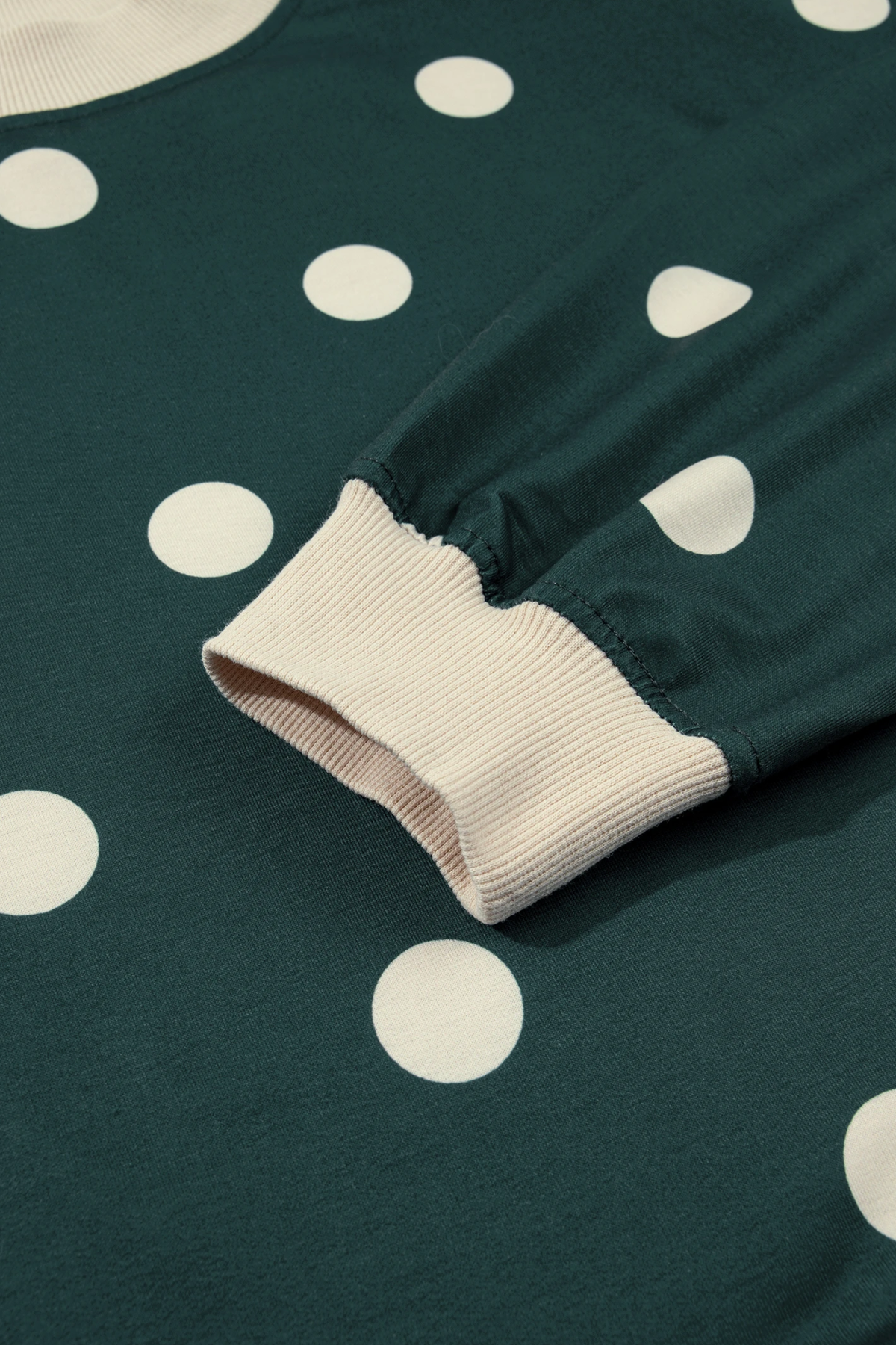 Women Spring Polka Dot Mock Neck Curved Hem Skirt Set