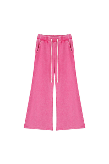 Men Fall 400gsm 100% Cotton Washed Pocket Flare Sweatpants