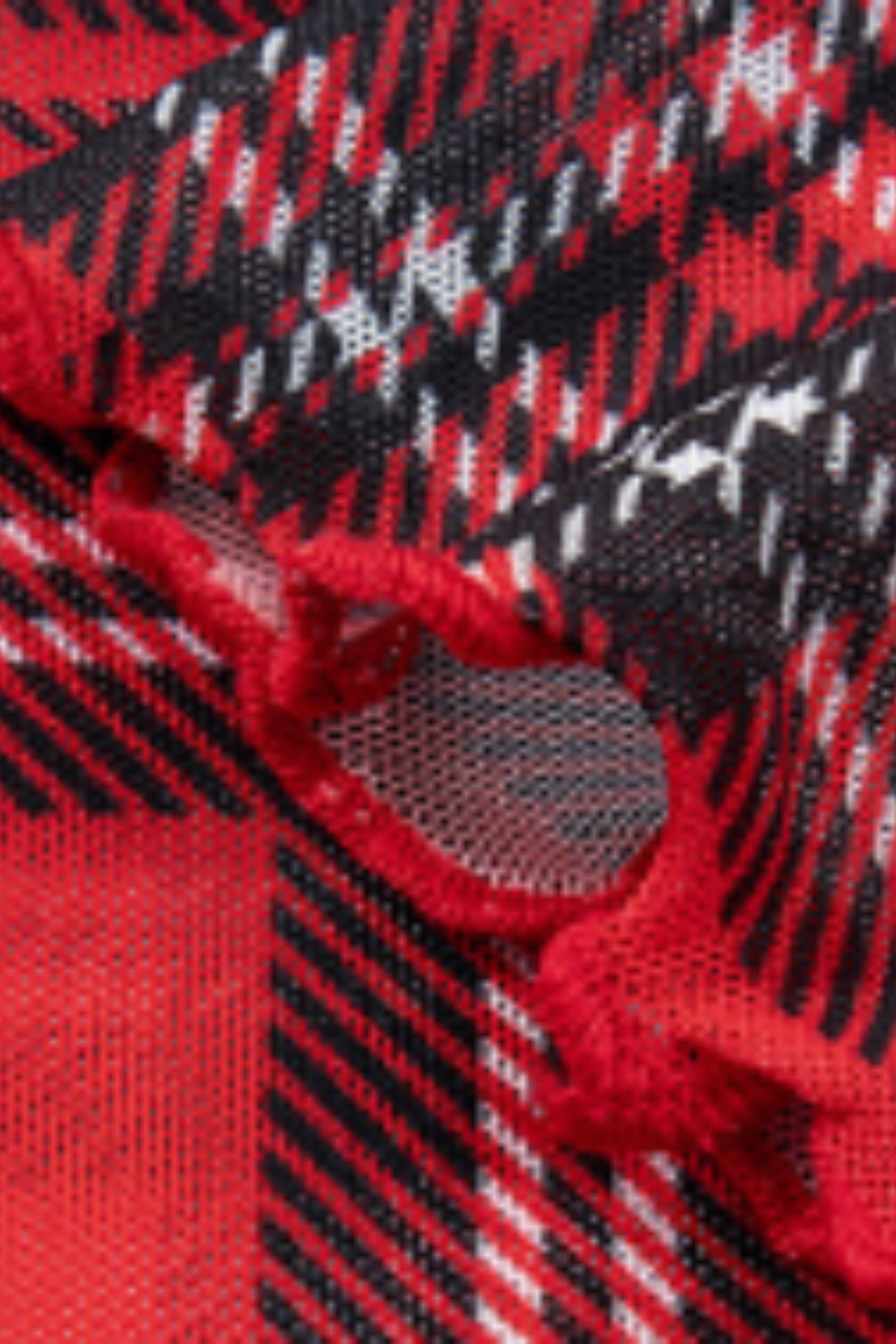 Women's Fall Christmas Red Plaid Sheer Slim Fit Top