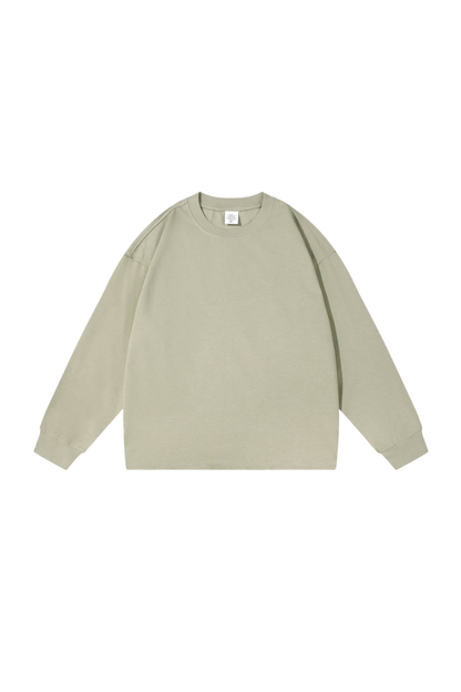 Men's Vintage Raw Hem Loose Drop Shoulder Long Sleeve Tee