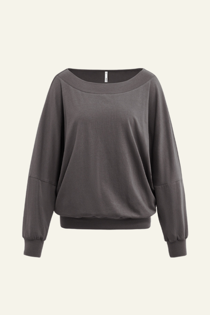 Women's Tencel Asymmetric Off-Shoulder Long Sleves Top