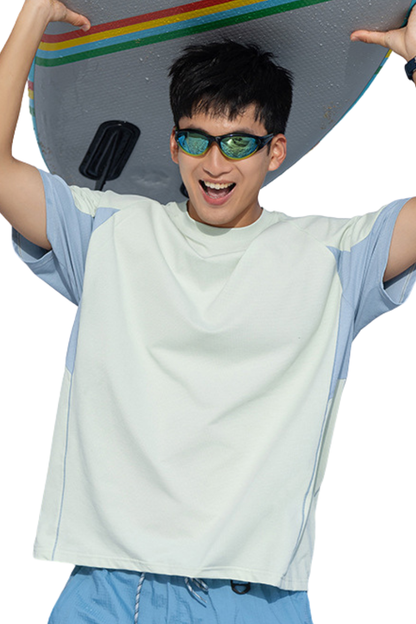 Unisex Summer Mint Colorblock Quick Dry UPF Tee