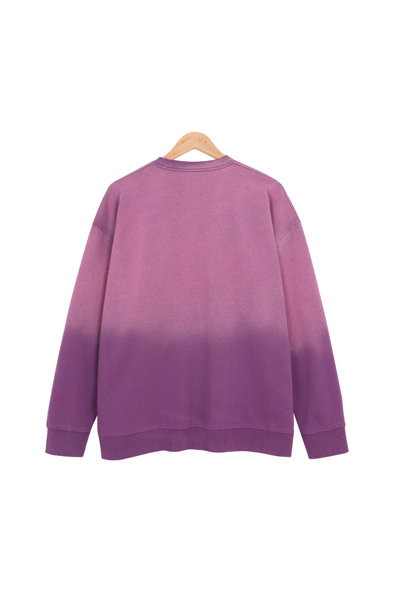 Men Fall Washed Vintage Gradient Crew Neck Sweatshirt