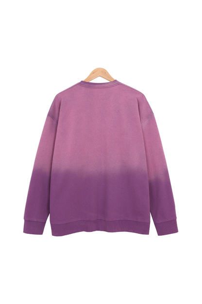 Men Fall Washed Vintage Gradient Crew Neck Sweatshirt