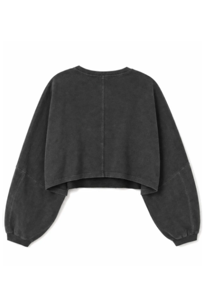 Women Spring Lightweight Cropped Batwing Long Sleeve Top