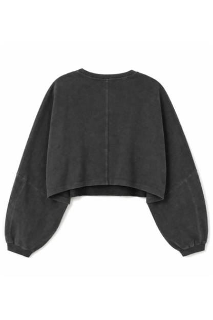 Women Spring Lightweight Cropped Batwing Long Sleeve Top