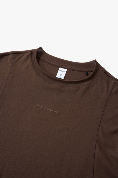 Men's Cotton-Linen Drop-Shoulder Tee w/FwdSideSeam & Sld Ltr