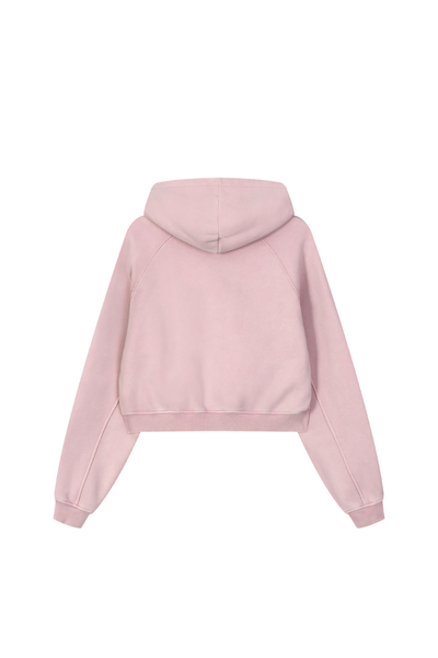 Women Fall Clothing Fleece Lined Washed Cropped Hoodie