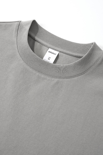 Men's Streetwear  Embroidered Raw-Edge Drop-Shoulder T-Shirt