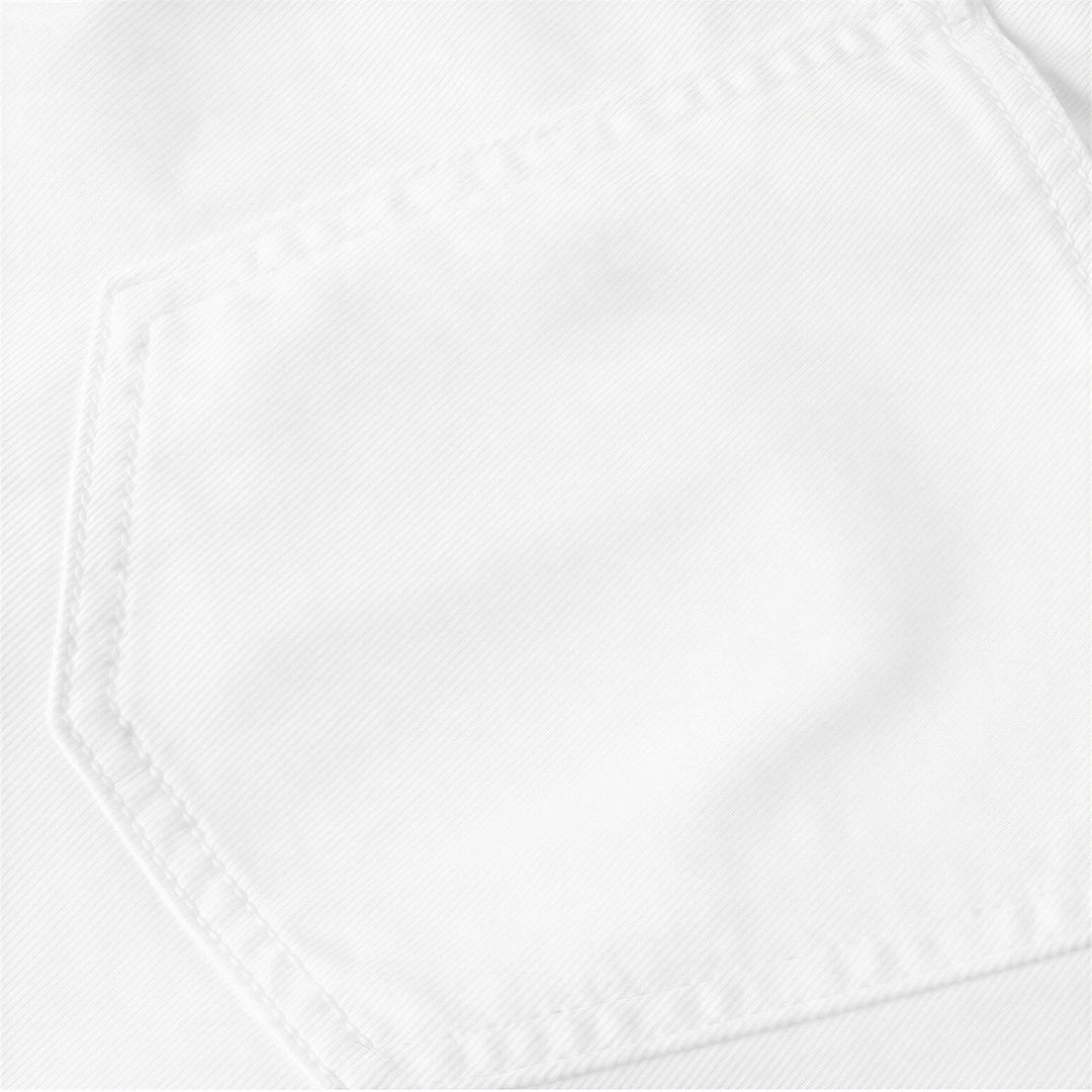Men's Summer White Loose Wide-Leg Denim Shorts