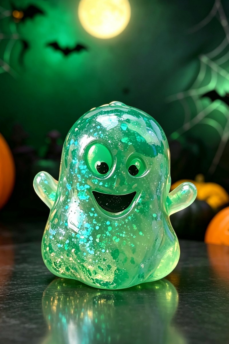 Unisex Fall Halloween Glitter Ghost Slow Rebound Fidget Toy