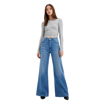 Women's High Waist Wide Leg Flare Jeans