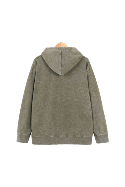 Unisex Fall 400G Washed Vintage Loopback Pullover Hoodie