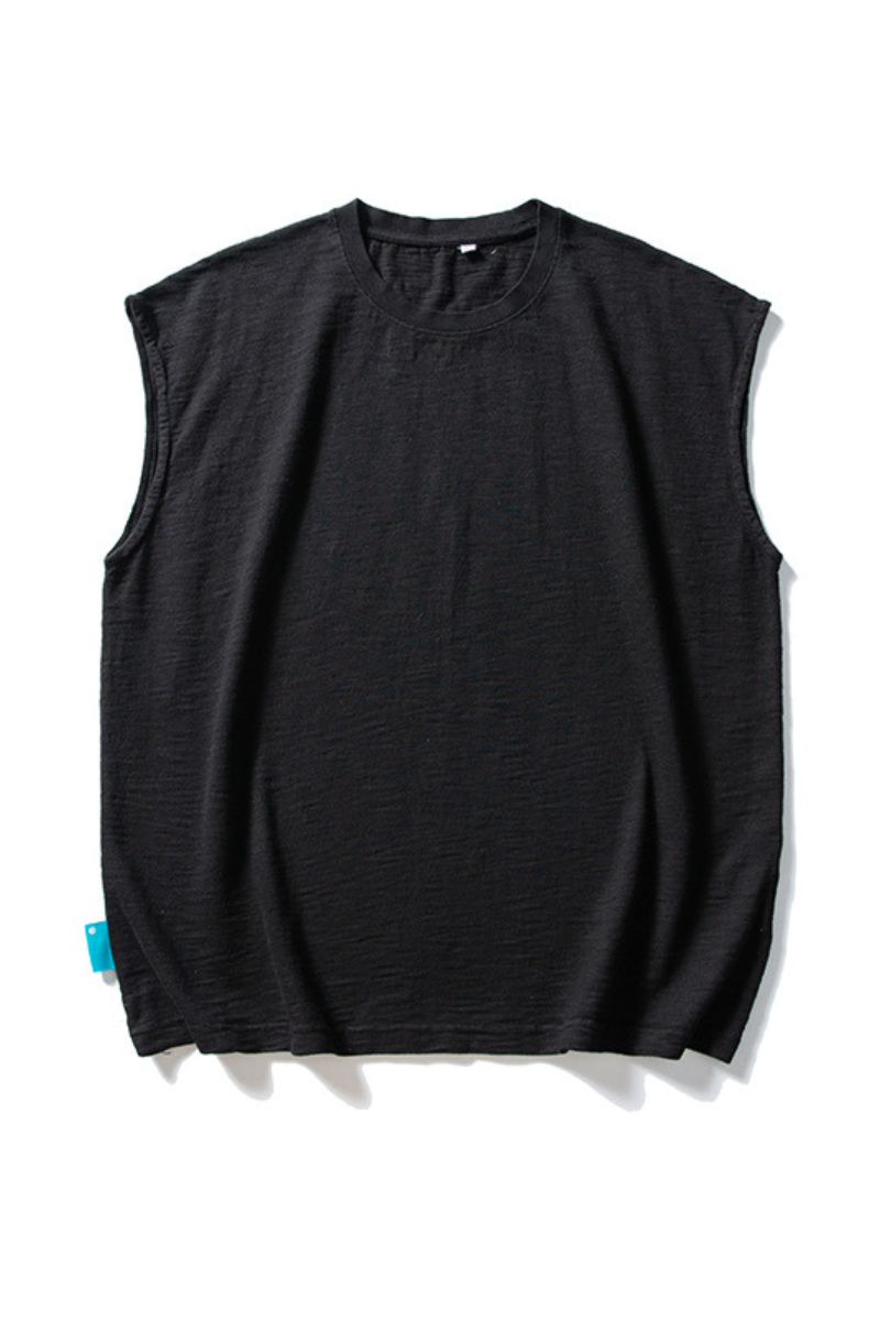 Unisex Heavy Washed Retro Crewneck Oversized Reflective Tank