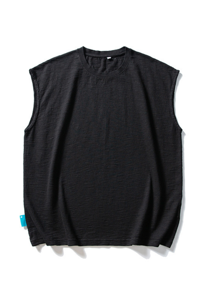 Unisex Heavy Washed Retro Crewneck Oversized Reflective Tank