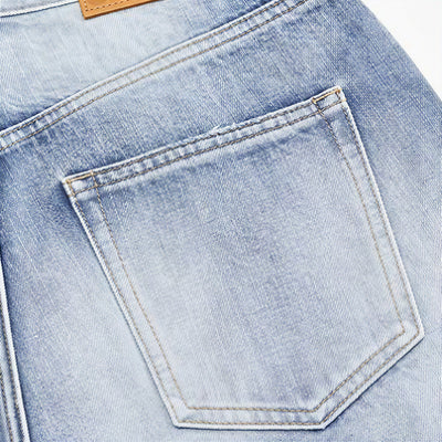 Men's Summer Cat Whisker Ripped Wide-Leg Denim Shorts