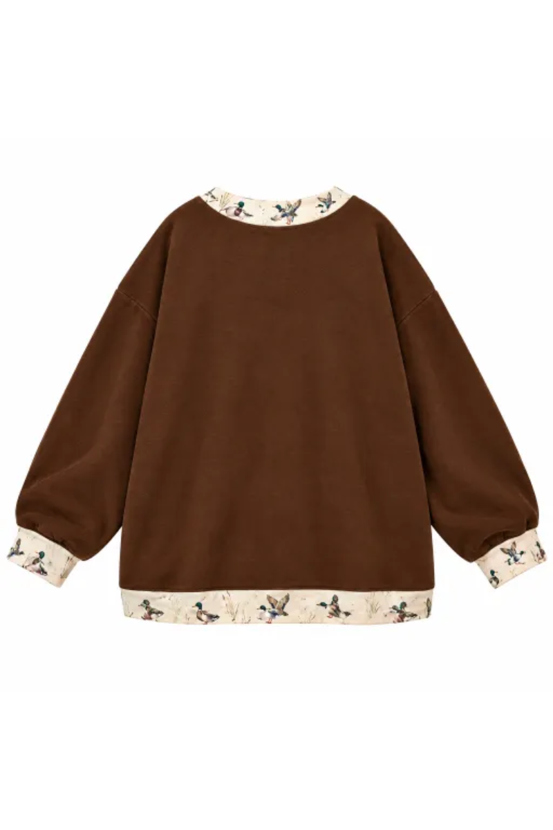 Women Fall Clothing Mallard Contrast Trim Sweatshirt