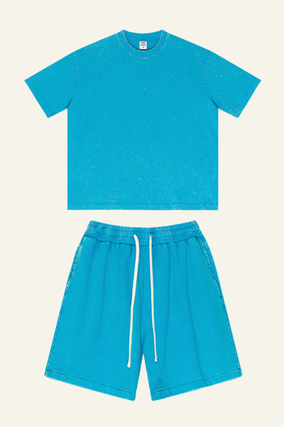 Women's Cotton Dopamine Set: T-shirt & Athletic Wear Short