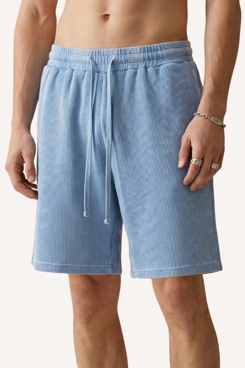 Men's Vintage Washed 5" Waffle Breathable Shorts - Old Money