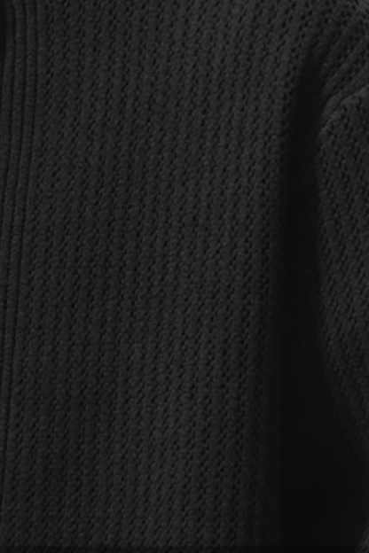 Men's Fall Winter Ribbed Mock-Neck Zip-Up Knit Cardigan