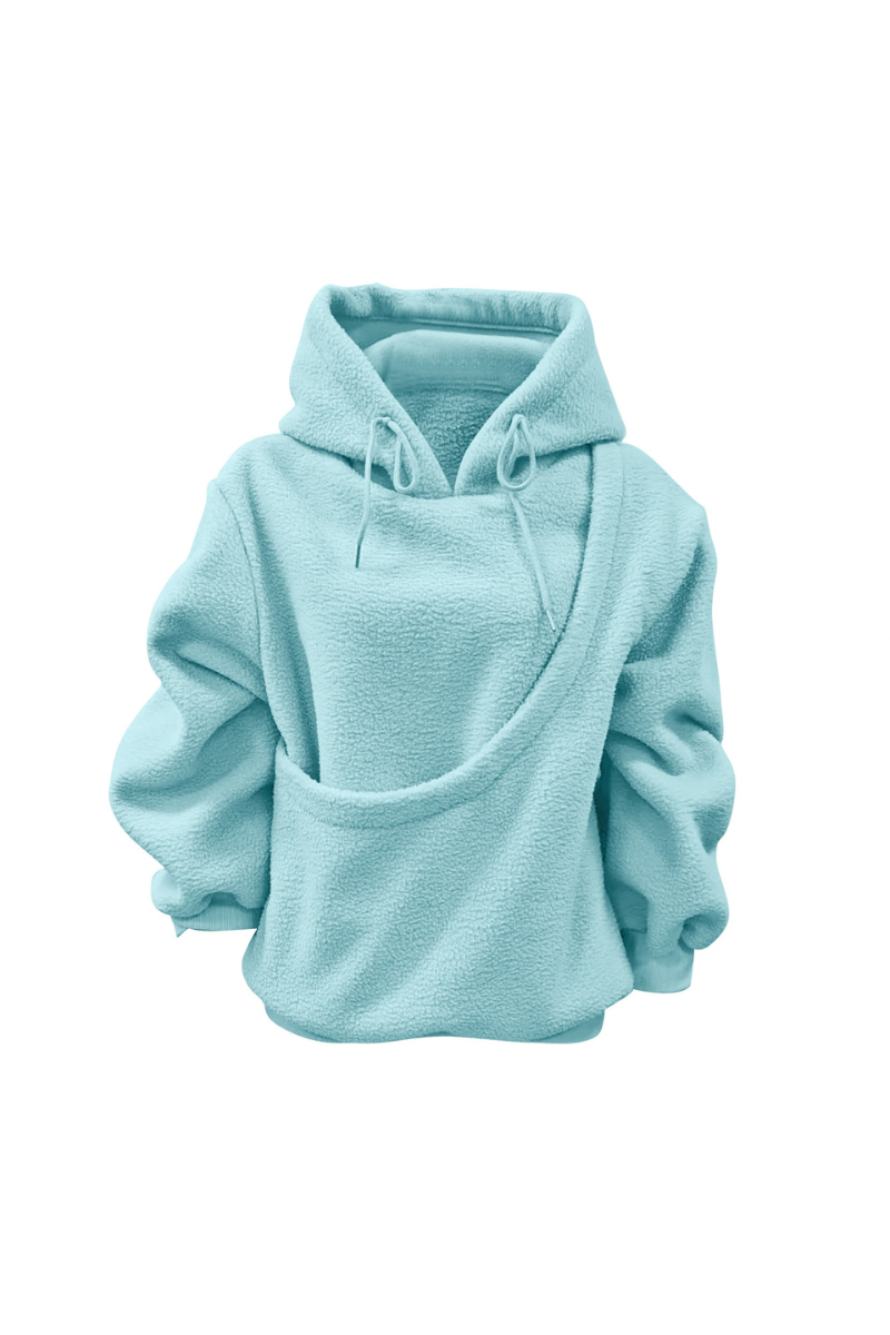 Women Fall Clothing Alpaca Fleece Pet Pocket Hoodie