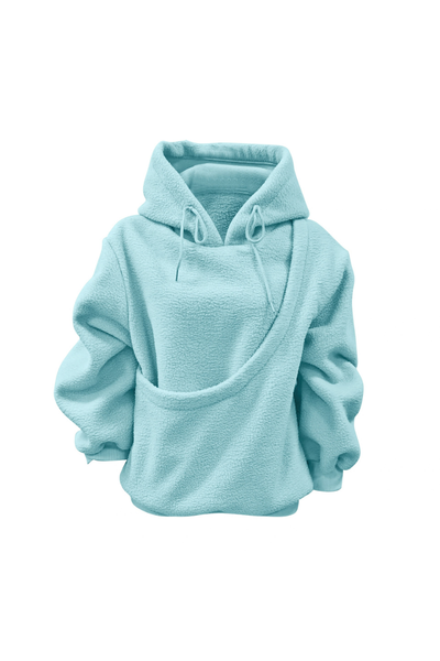 Women Fall Clothing Alpaca Fleece Pet Pocket Hoodie