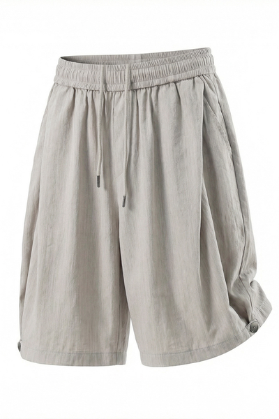 Men's Summer Crinkled Relaxed Straight 5" Button Hem Shorts