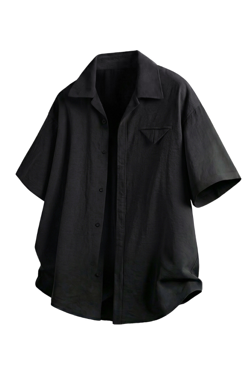 Men's Summer Camp Collar Breathable Linen Short Sleeve Shirt