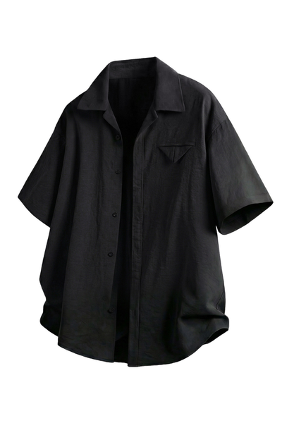 Men's Summer Camp Collar Breathable Linen Short Sleeve Shirt