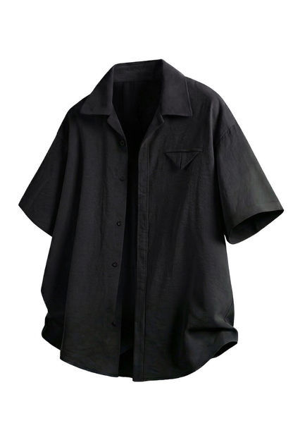 Men's Summer Camp Collar Breathable Linen Short Sleeve Shirt