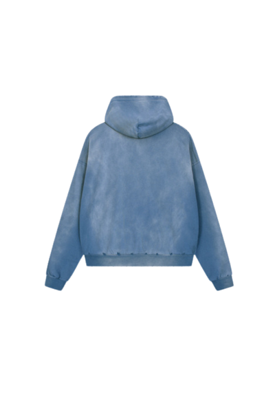 Men Fall Acid Wash Distressed Boxy Cropped Hoodie