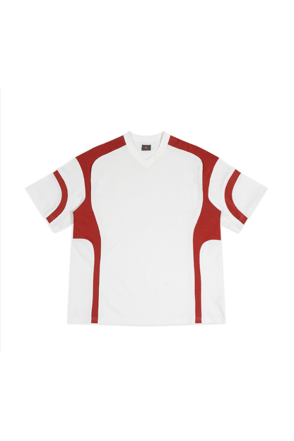 Unisex Summer Oversized Color Block V-Neck Street T-Shirt
