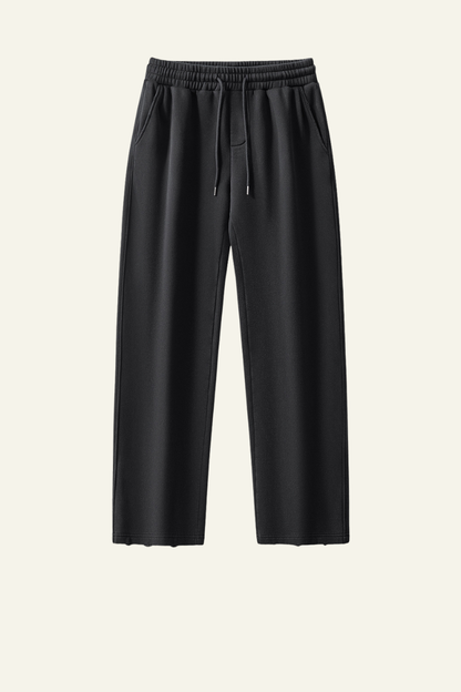 Men's Heavyweight Washed Fleece-lined  Straight-leg Pants.