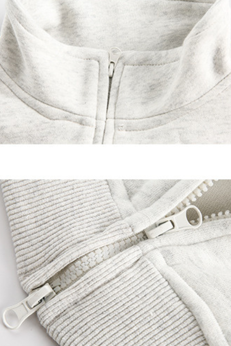 Unisex American Retro 3-Stripe Zip Hoodie - Oversized